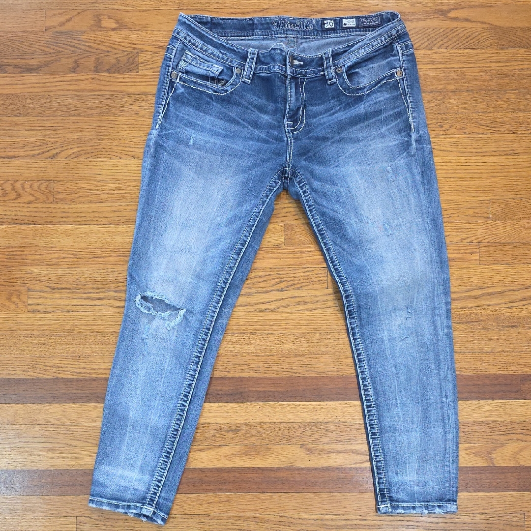 Miss Me Women's Signature Ankle Skinny Blue Denim Jeans Size 30/27